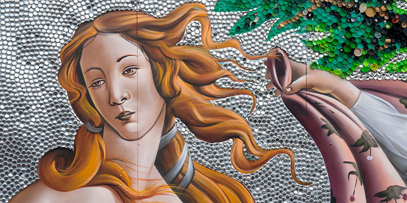 Detail from Bottlecelli mural