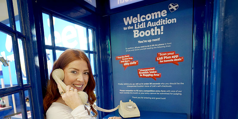 Woman in Lidl's audition booth